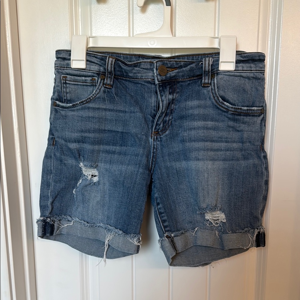 Kut from the Kloth Blue Rolled Hem Jean Shorts